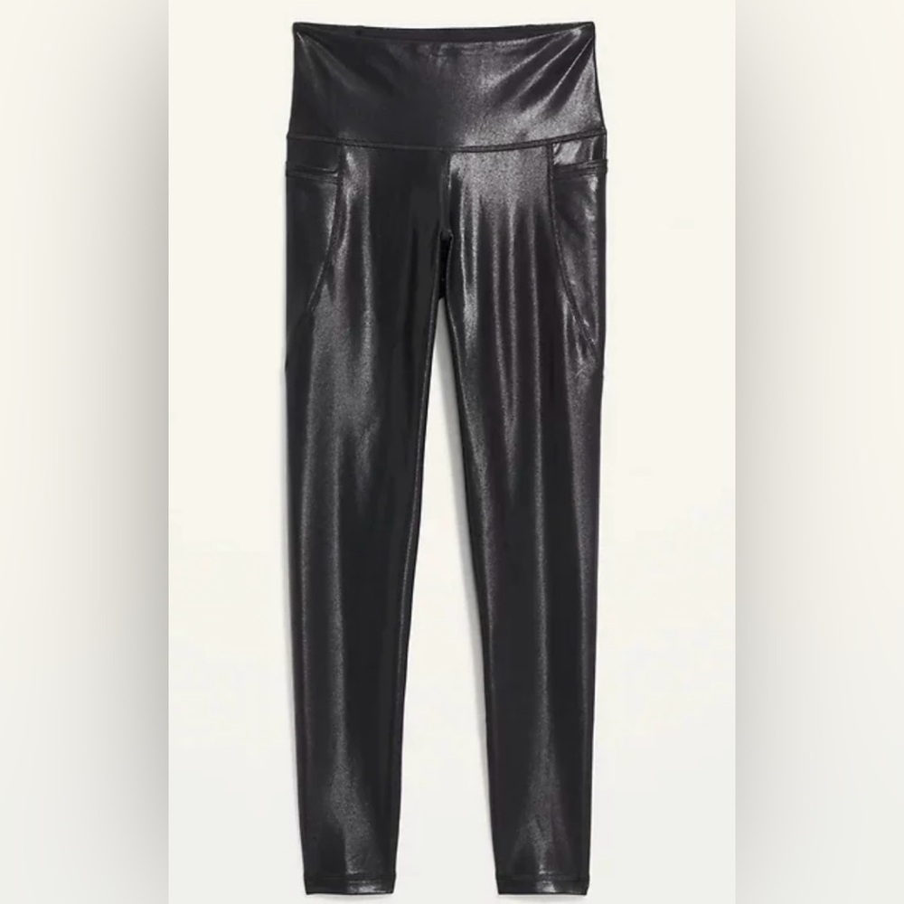 Old Navy Black High-Rise Faux Leather Leggings